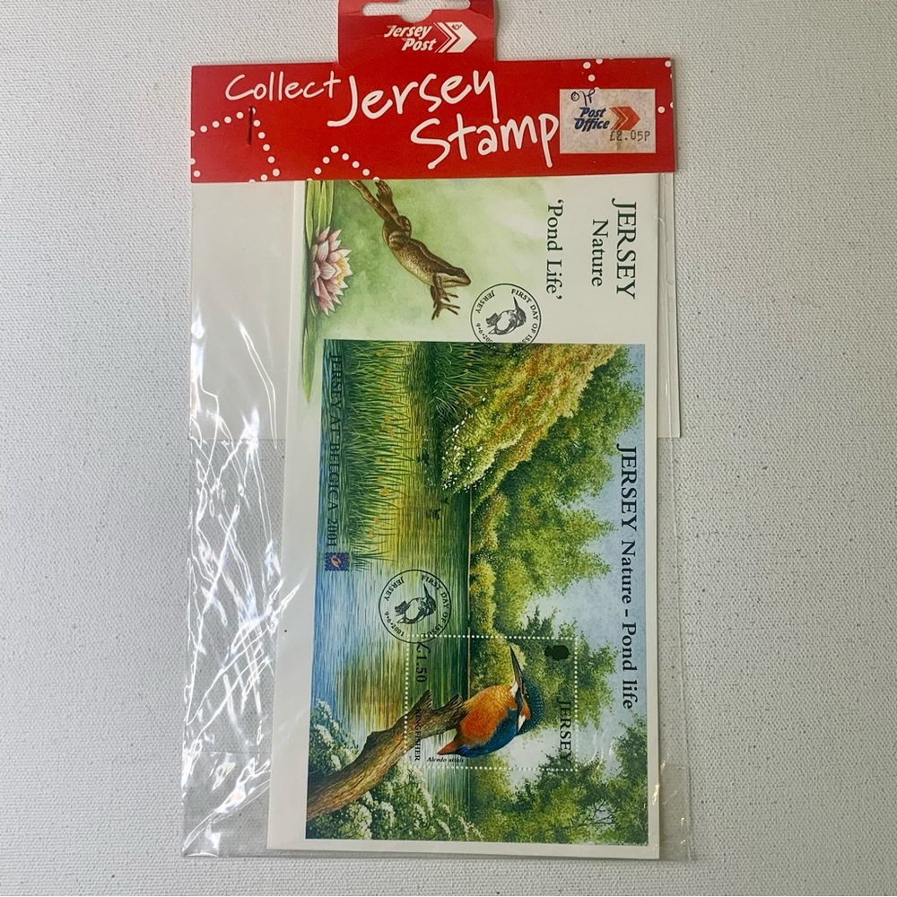 2001 GB Jersey FDC Pond Life Kingfisher Bird La Masseline Reservoir Birds Stamps